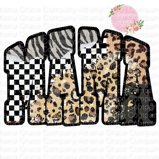 Cheetah Checkered MAMA DTF