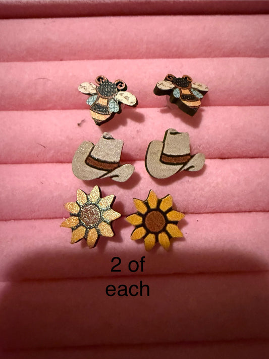 Western Wood Earrings