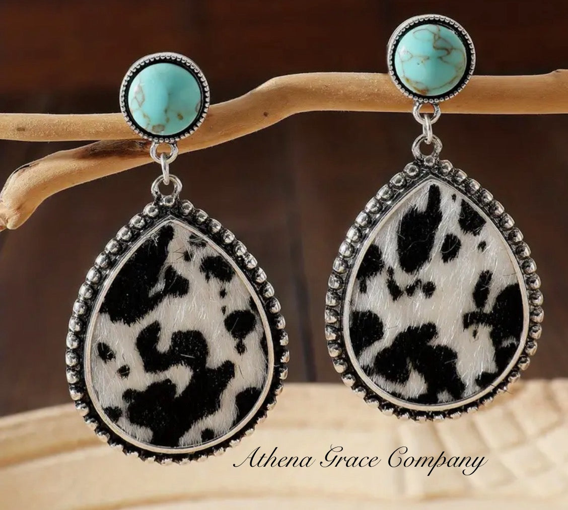 Cow Print Earrings