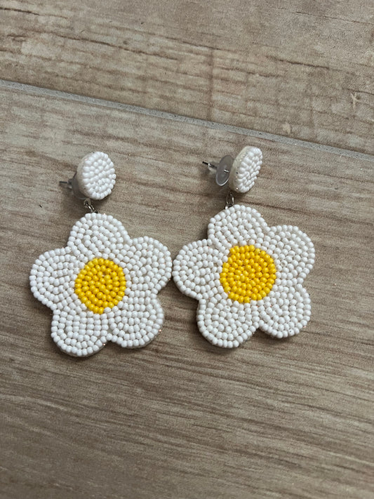 Beaded flower earrings