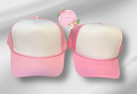 White Hat with Pink Mesh
