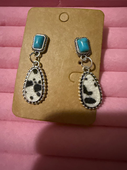 Cow Print Dangles