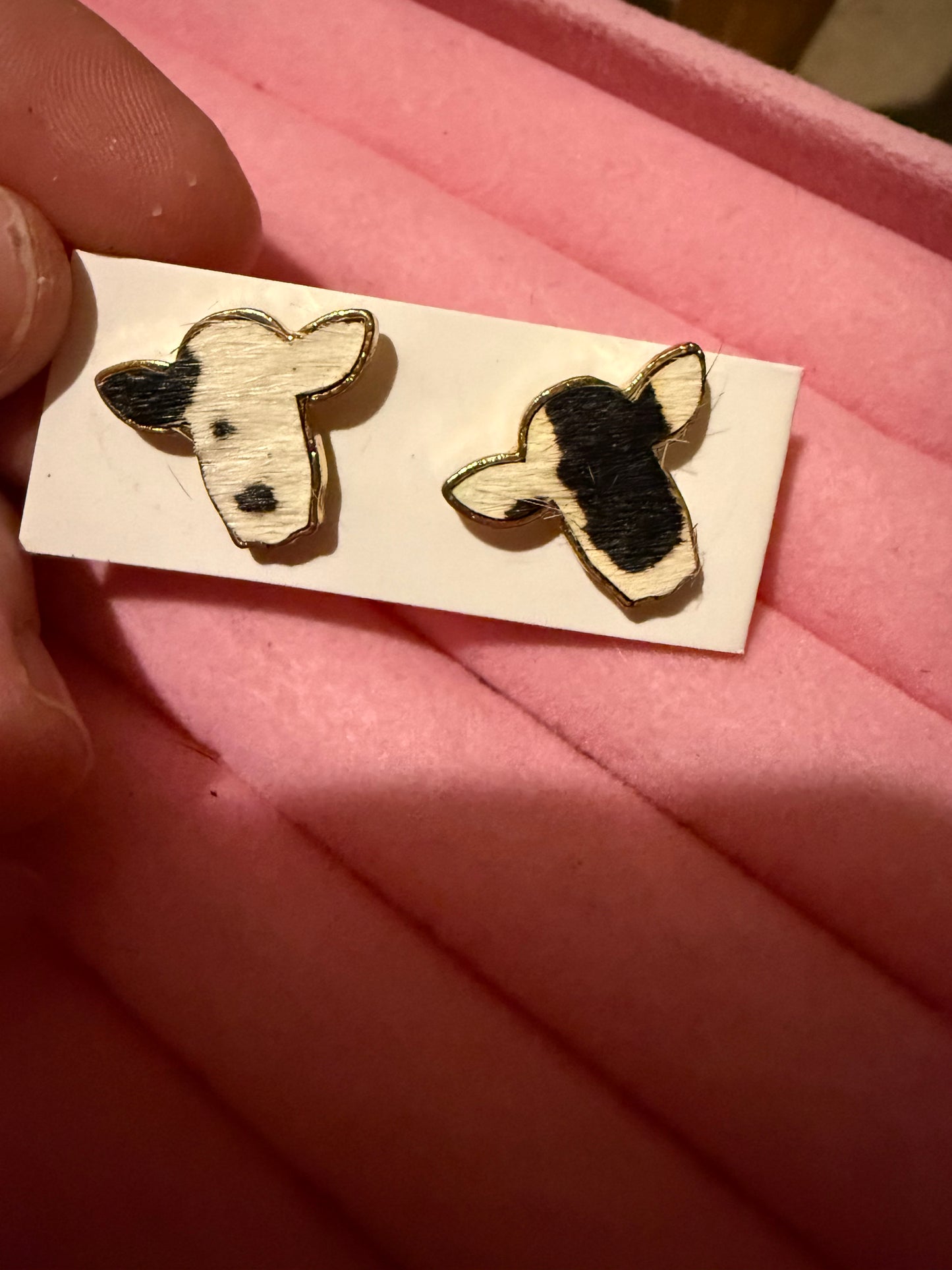 Cow Studs with Gold Rim