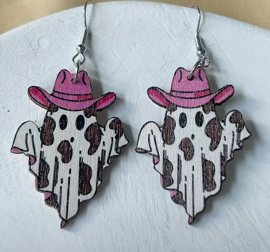 Ghost in pink earrings