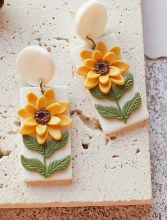 Clay Flower Earrings