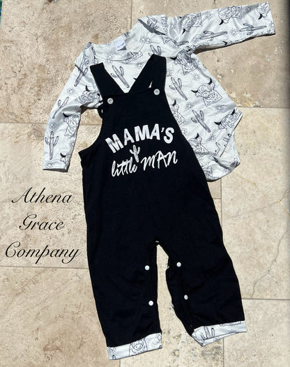 Mama’s Little Man Overalls Set