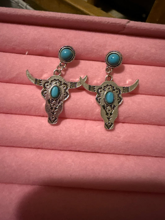 Metal Bull Earrings