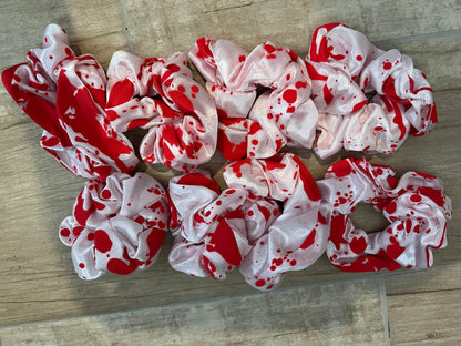 Blood splatter scrunchies