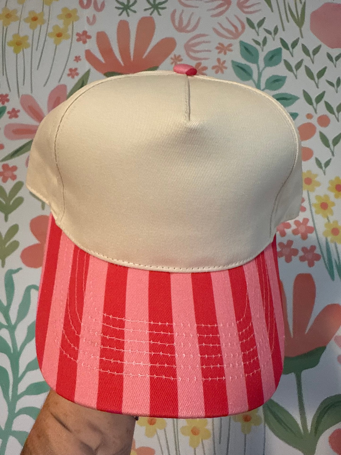 Pink/Hot Pink Striped Hat