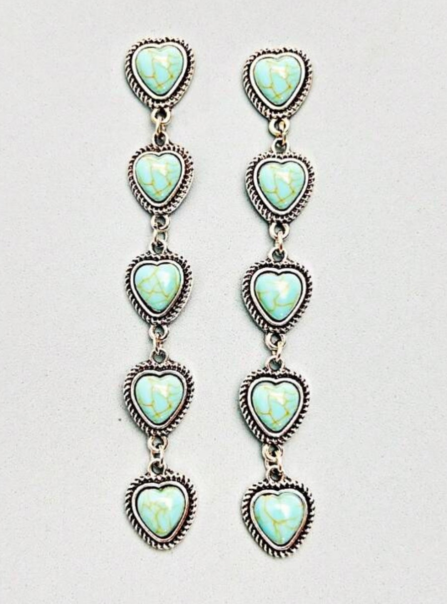 Heart dangle earrings