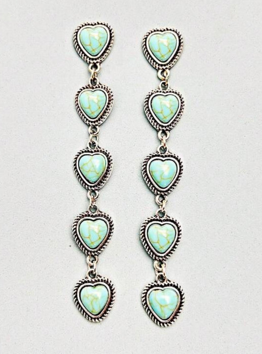 Heart dangle earrings