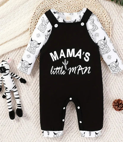 Mama’s Little Man Overalls Set