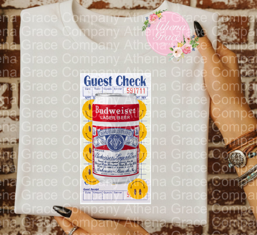 Guest Check Budweiser