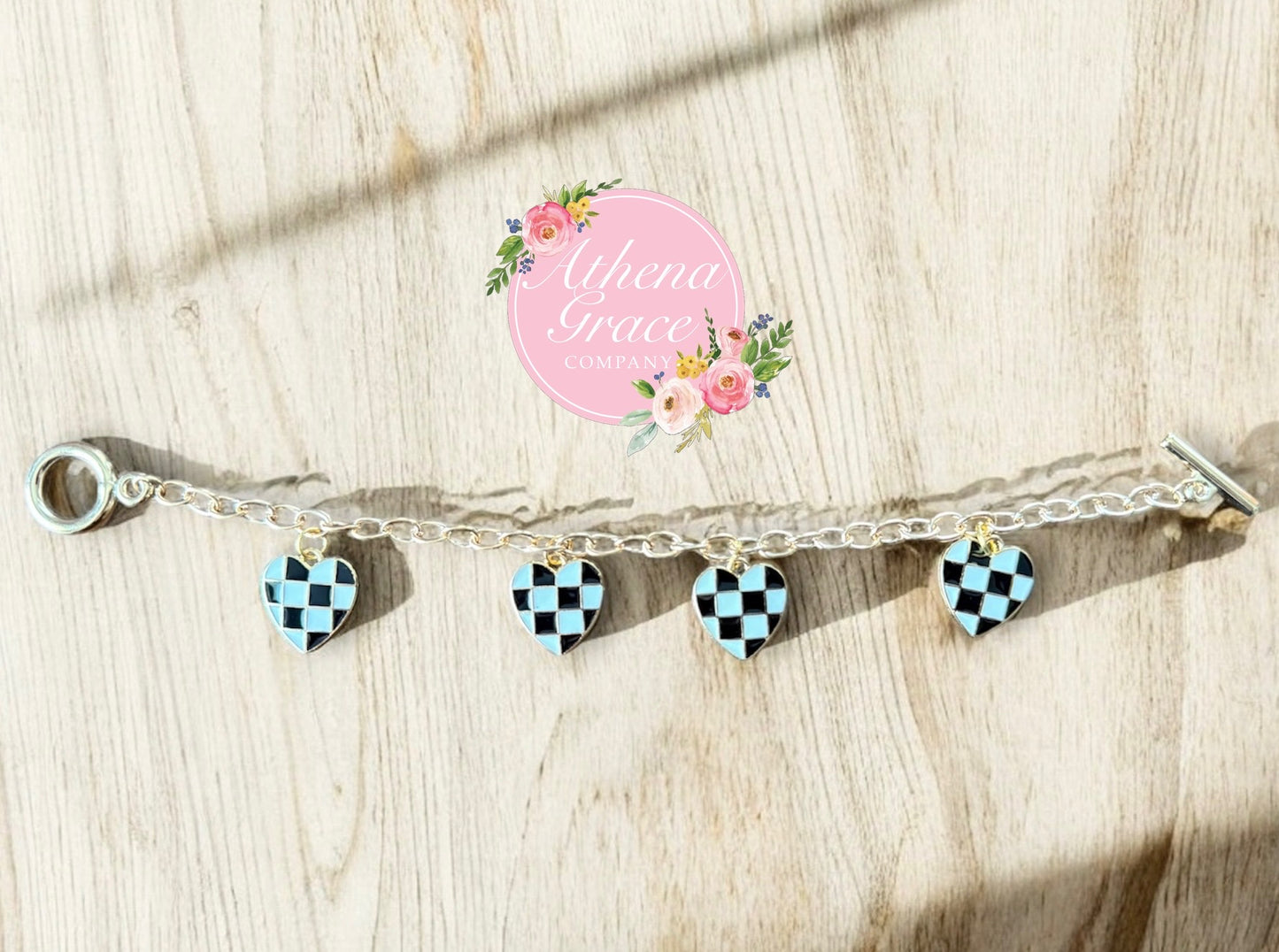 Checkered Heart Bracelet
