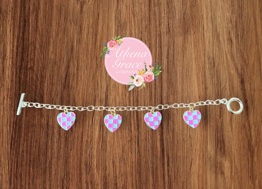 Checkered Heart Bracelet