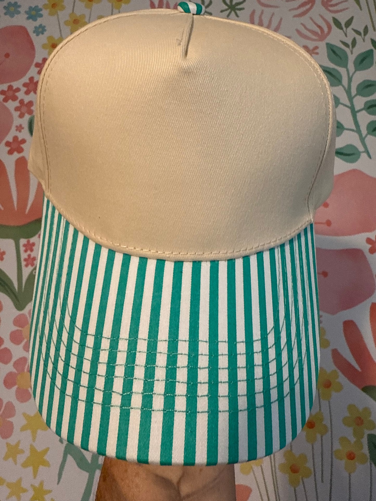 Green/White Striped Hat