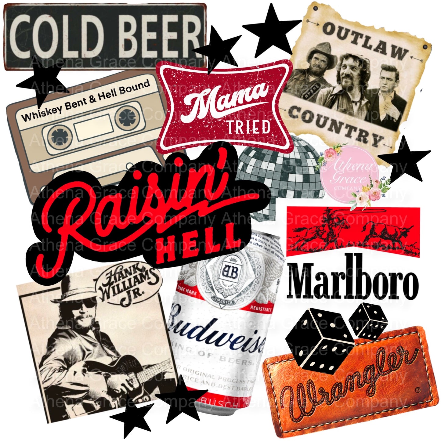 Cold Beer Collage DTF