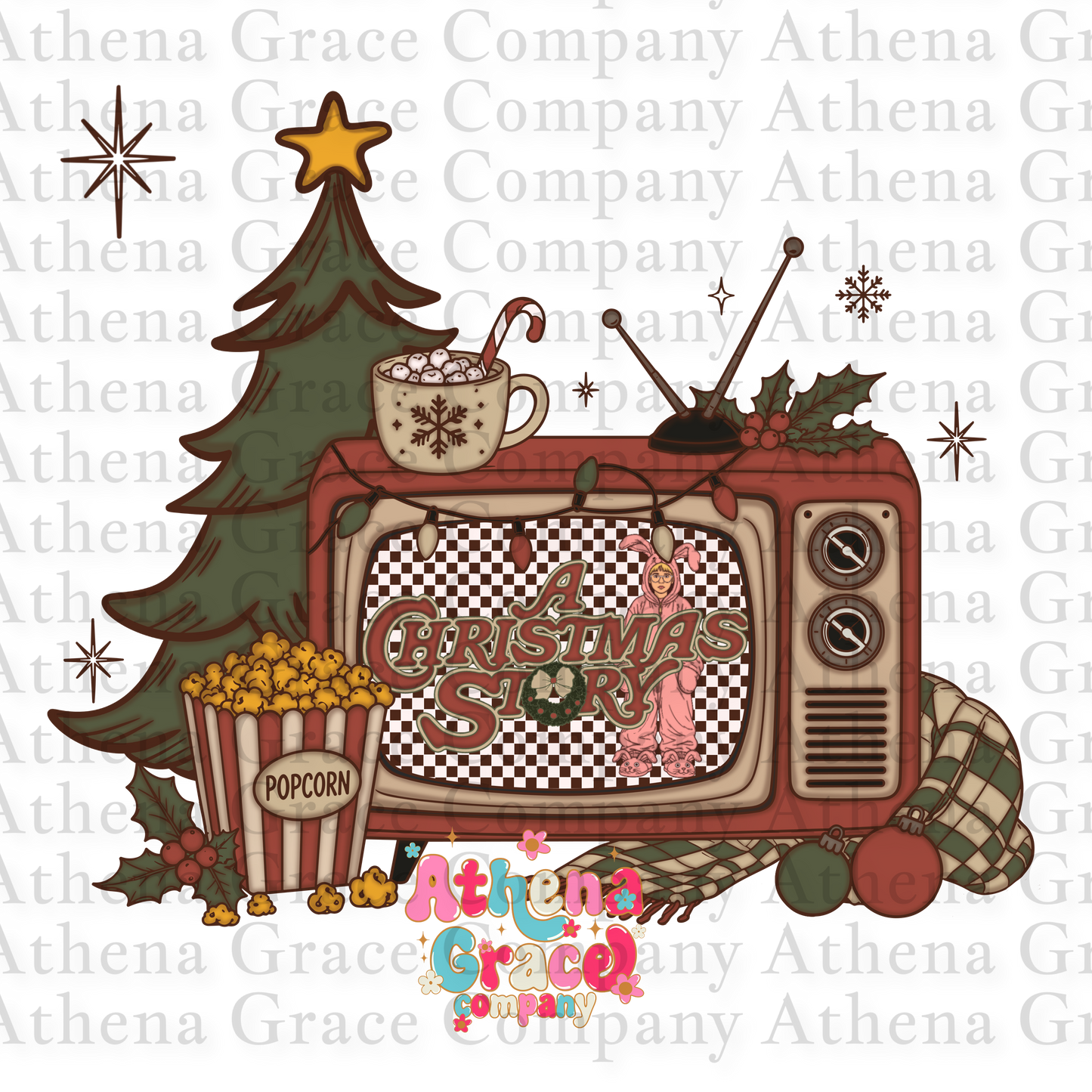 Christmas TV DTF