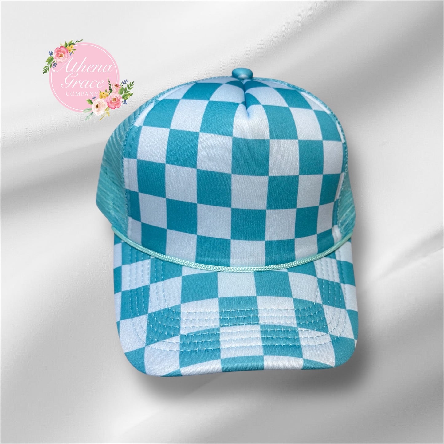 Light Blue Checkered Hat