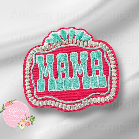 Mama Turquoise/Pink Large Patch