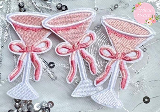 Medium Pink Martini Glass Patch
